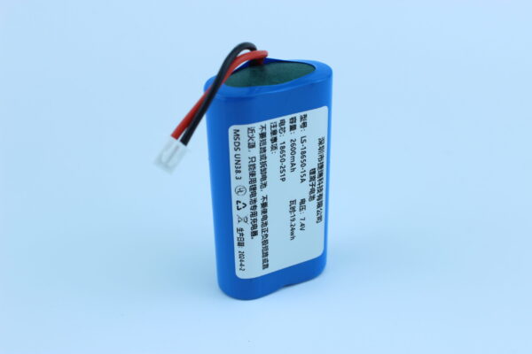 7.2V 2.6Ah 18.72Wh 2S1P Lithium ion Battery Pack 18650
